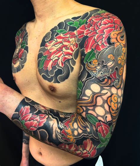 刺青牡丹意味|刺青TATTOO図柄デザイン『唐獅子』『牡丹』の意味